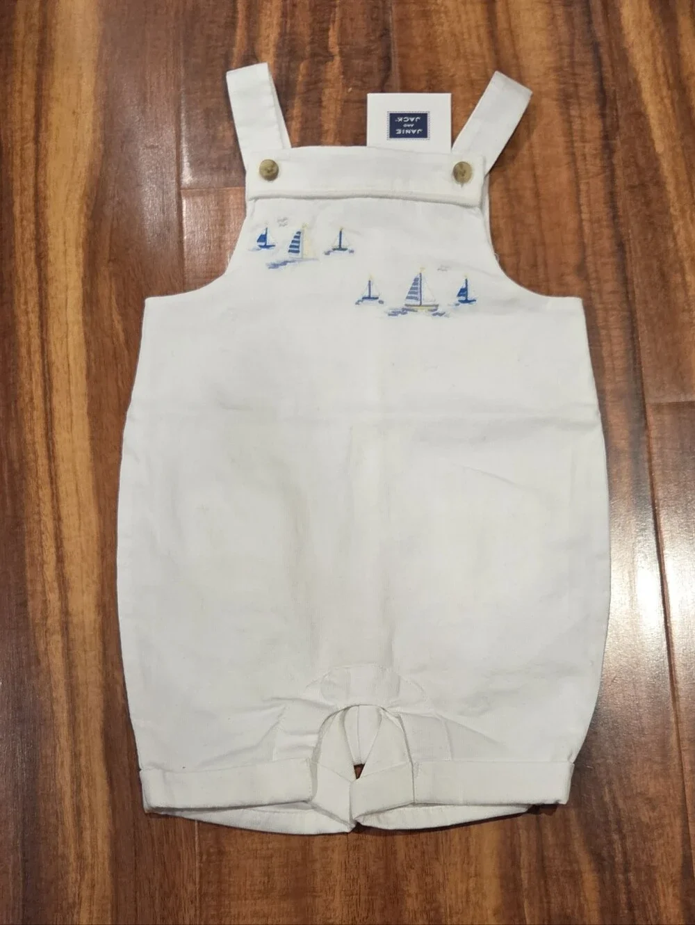 Janie and Jack NWT 6-12 Months Polo Bodysuit and Sailboat Linen Shortall